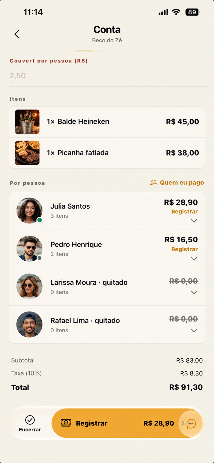 A conta